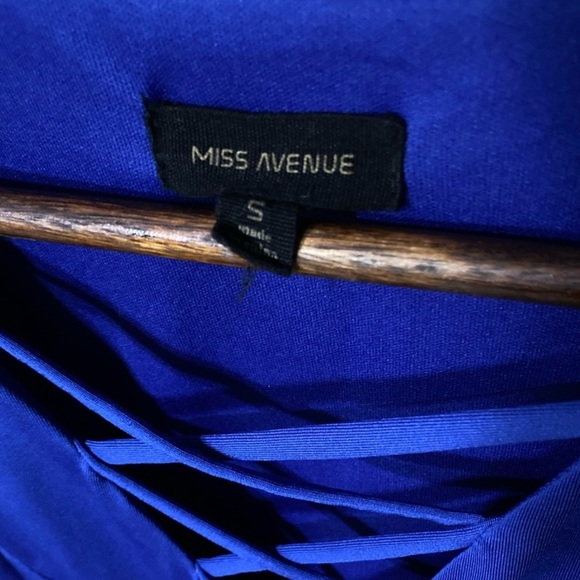 Miss Avenue Blue Sheath Maxi Dress with V-Neck and Slit - Picture 3 of 4